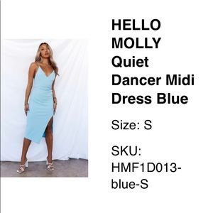 Hello Molly light blue midi dress. US 4 / size small